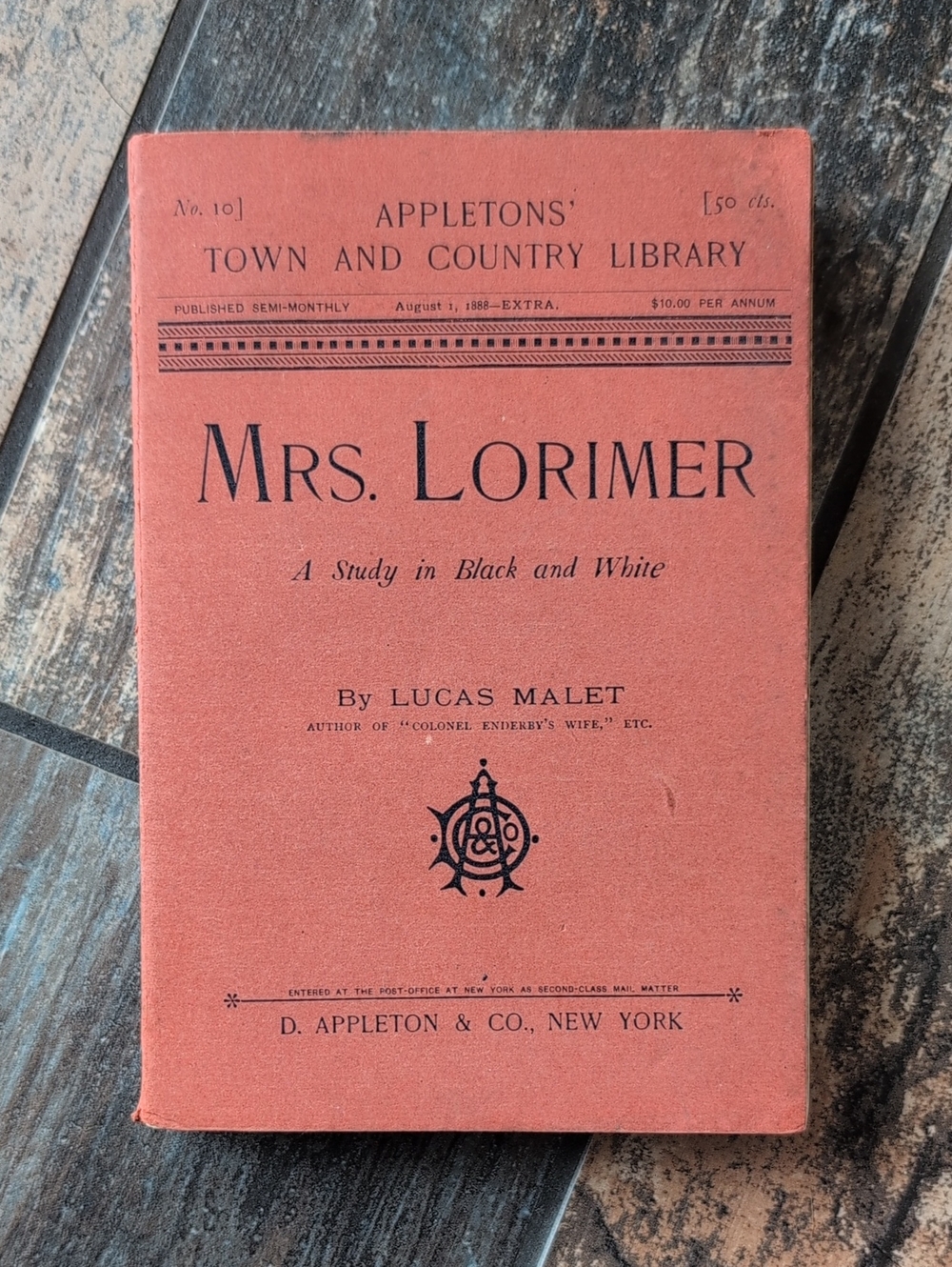 Vintage 1888 Mrs. Lorimer By Lucas Malet Antique Paperback Book Red Cover